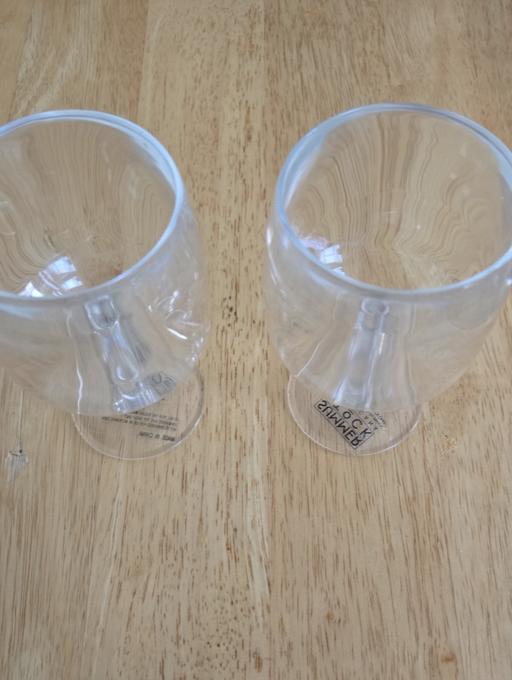 Macy's Summer Stock Clear Acrylic Wine Glasses - Set of 2